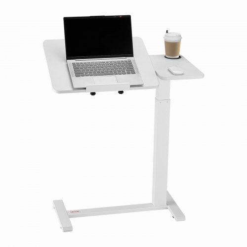 Overbed Table, Mobile Bed Side Table with Flip Desktop and 4 Hidden