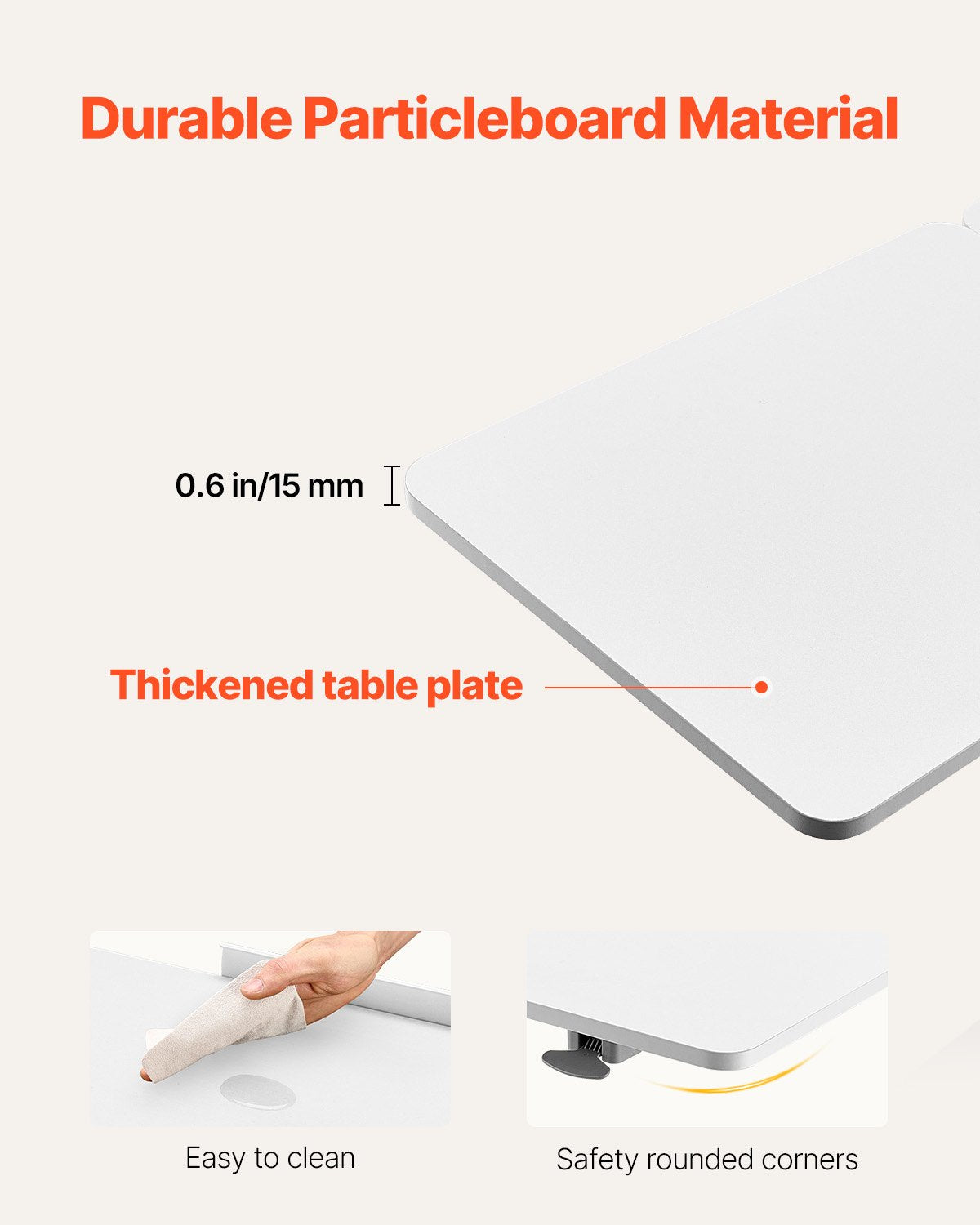 Overbed Table, Mobile Bed Side Table with Flip Desktop and 4 Hidden