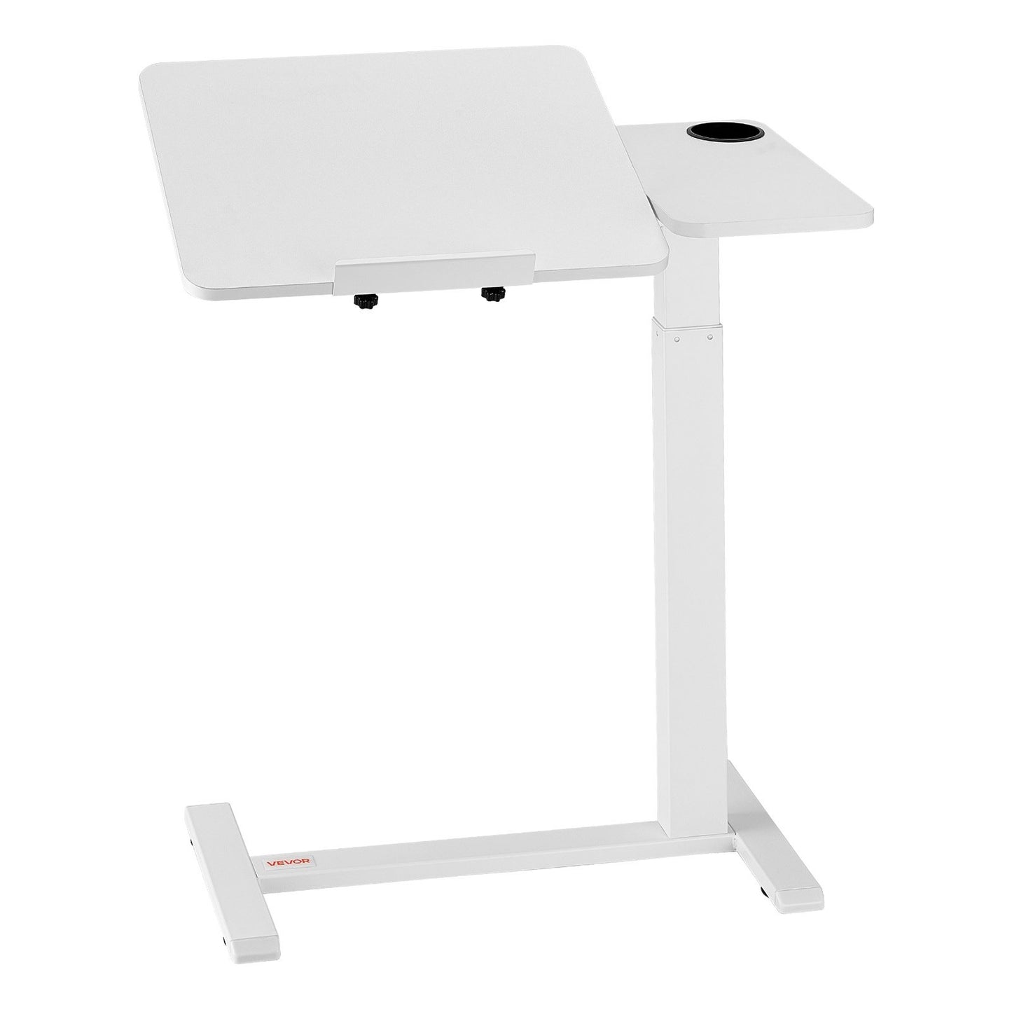 Overbed Table, Mobile Bed Side Table with Flip Desktop and 4 Hidden