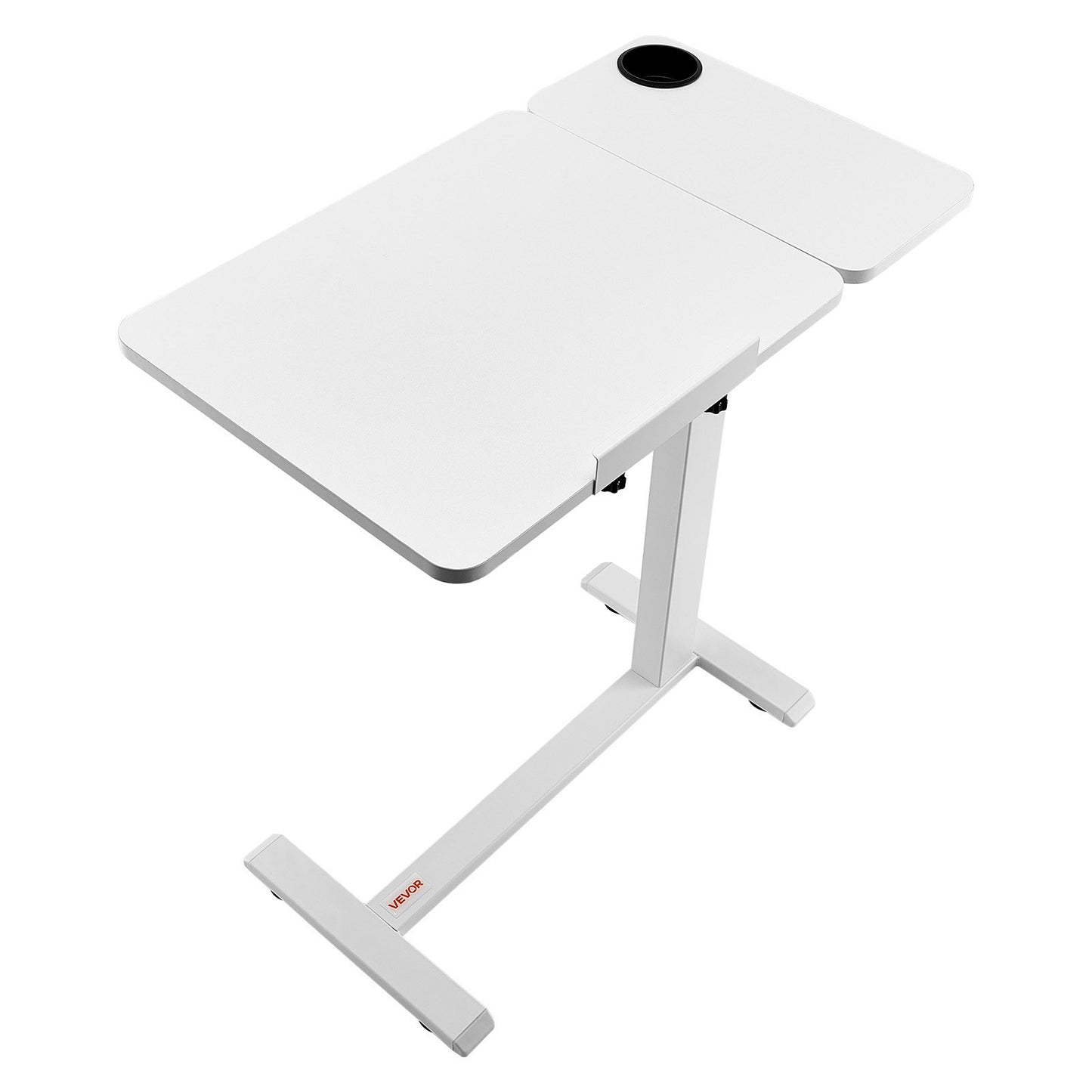 Overbed Table, Mobile Bed Side Table with Flip Desktop and 4 Hidden
