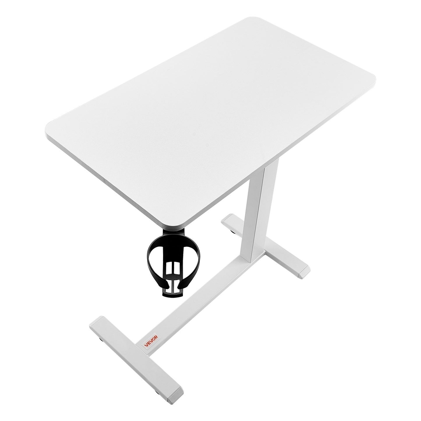 Overbed Table, Mobile Bed Side Table with 4 Hidden Wheels, Height