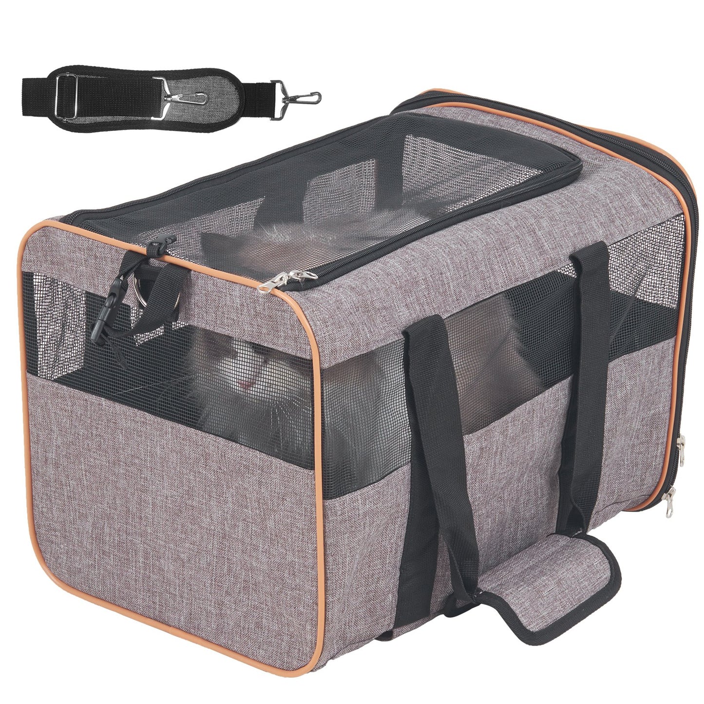Cat Carrier with Wheels, Airline Approved Rolling Pet Carrier with