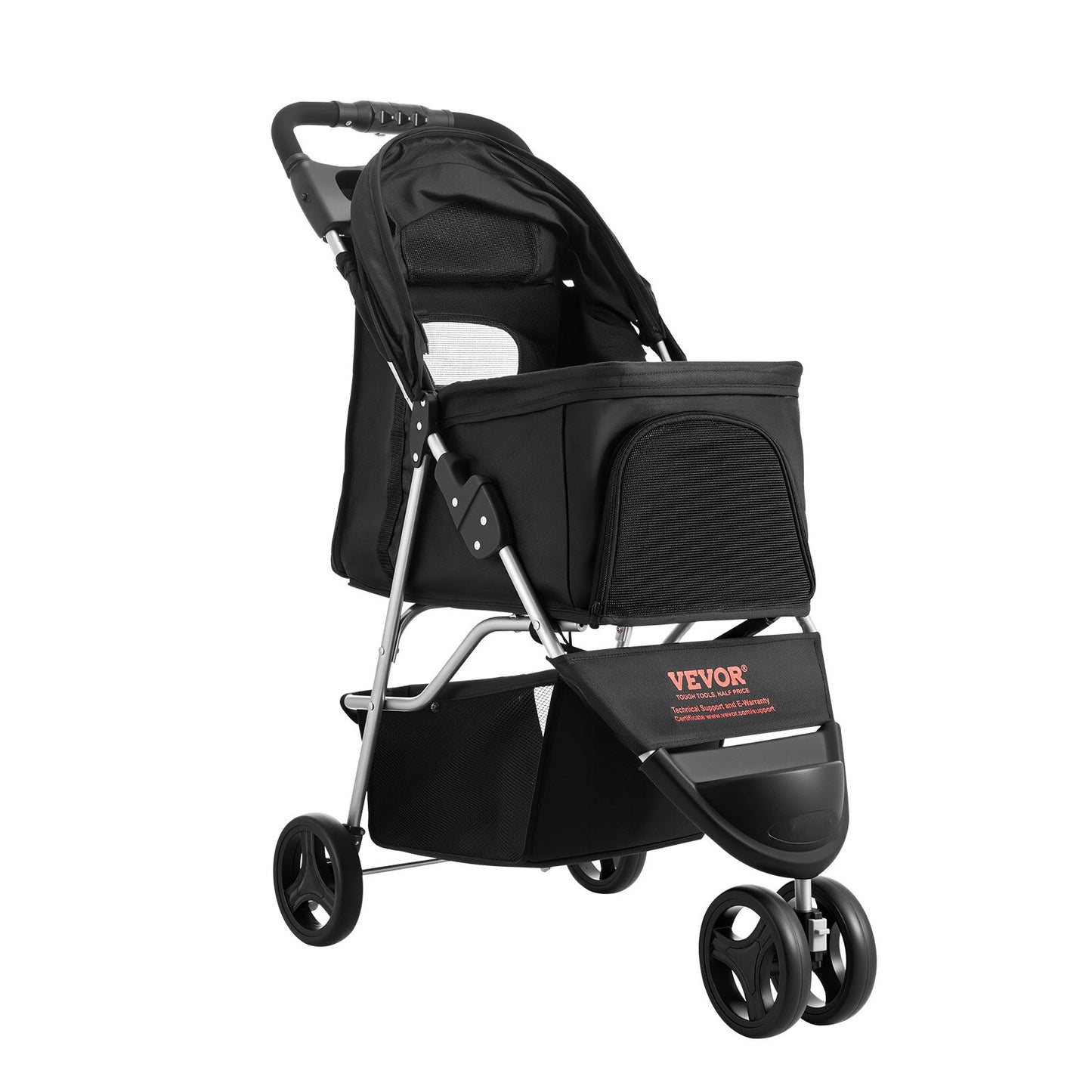 Pet Stroller, 35 lbs Weight Capacity, Foldable Dog Stroller Cart, 3