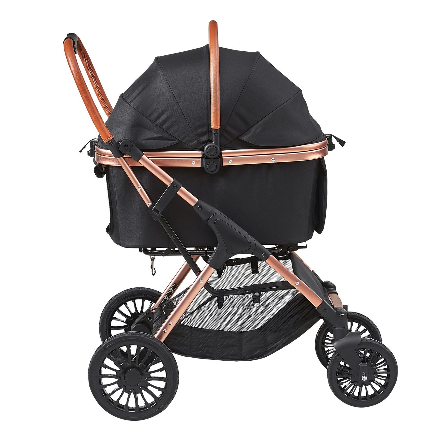 Pet Stroller, 4 Wheels Dog Stroller Rotate with Brakes, 29.9 kg Weight