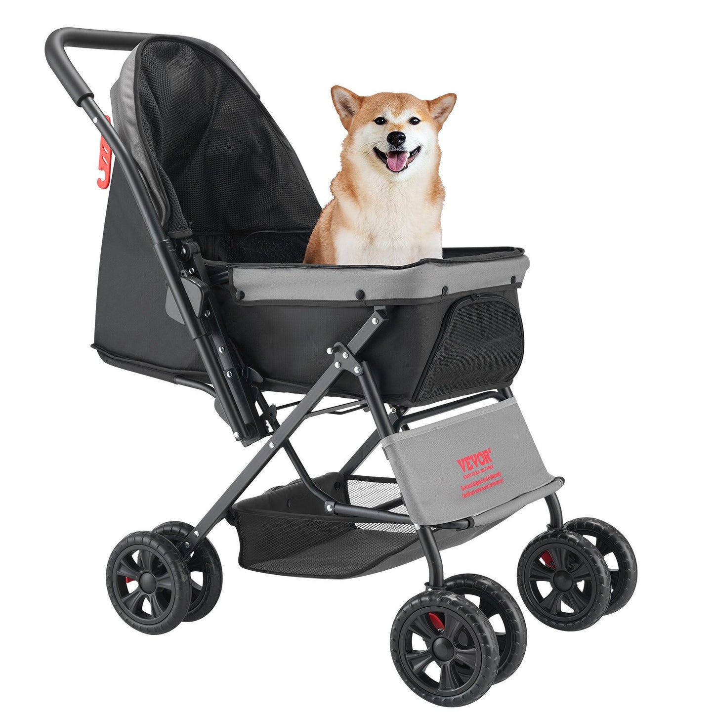 Pet Stroller, 44 lbs Weight Capacity, Foldable Dog Stroller Cart, 4