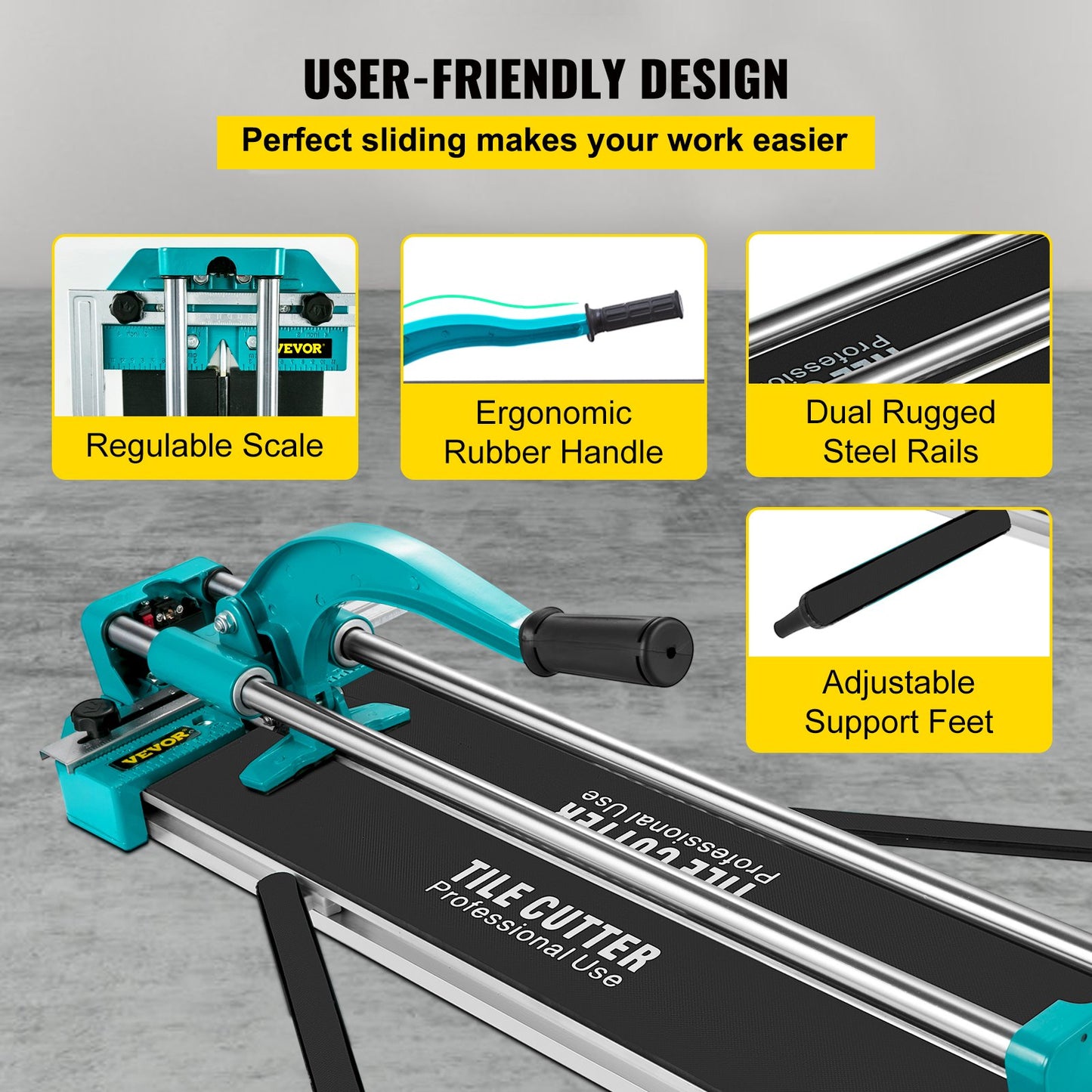 31 Inch/800mm Tile Cutter Double Rails & Brackets Manual Tile Cutter