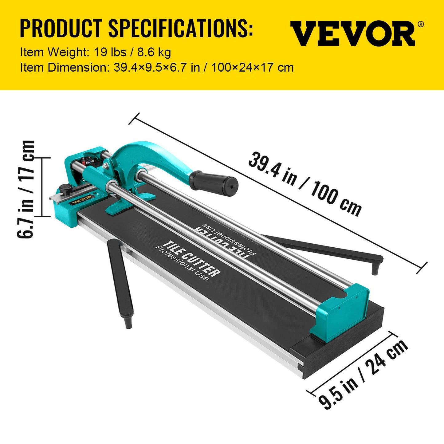 31 Inch/800mm Tile Cutter Double Rails & Brackets Manual Tile Cutter