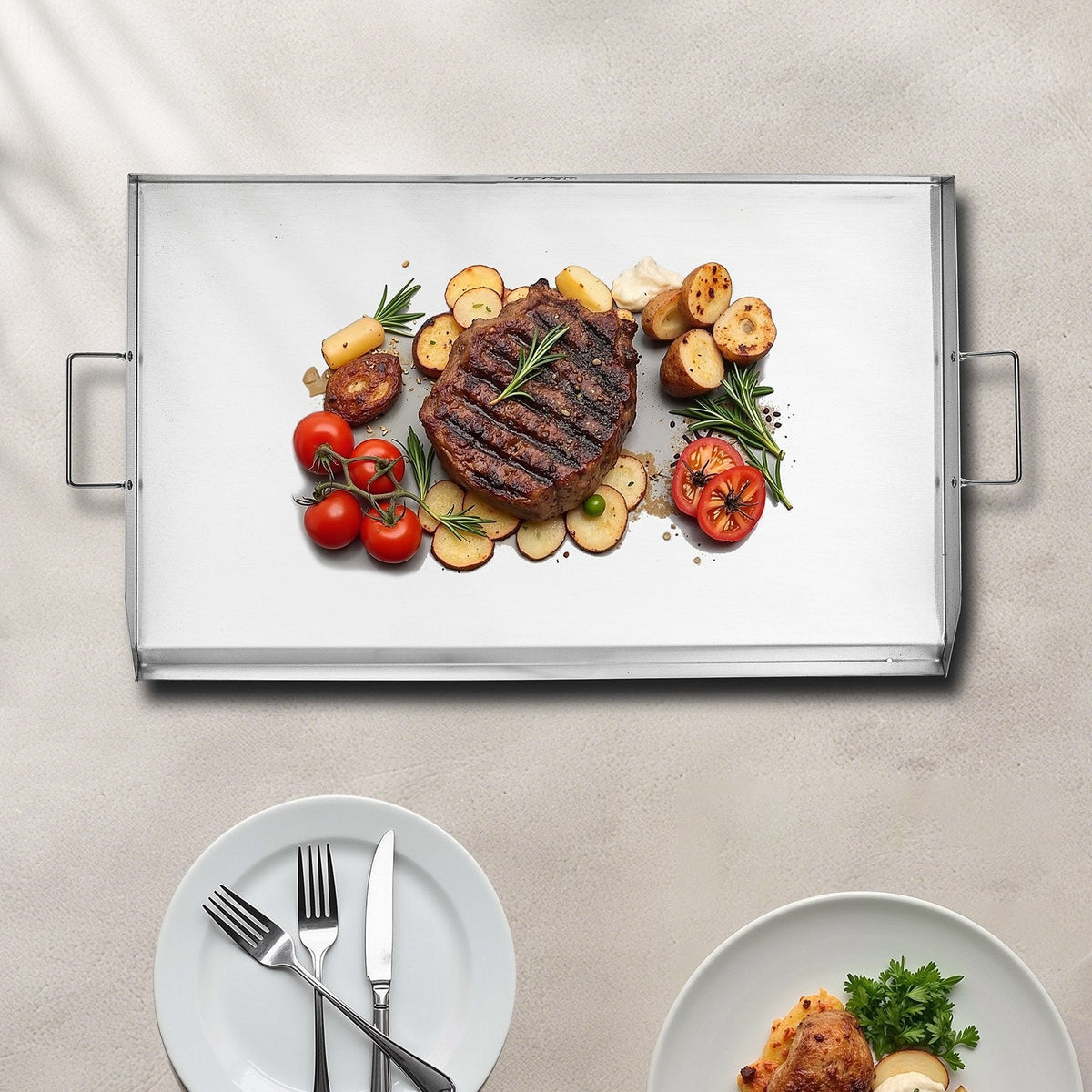 VEVOR Stainless Steel Griddle, 36x22 inch Universal Flat Top