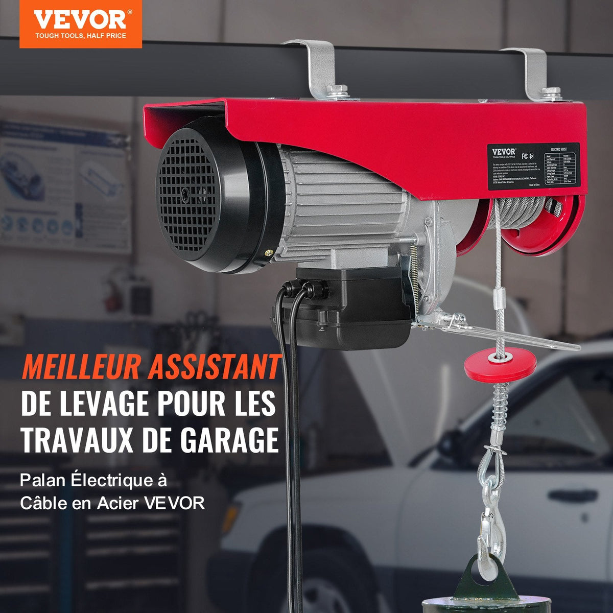 VEVOR Electric Hoist, 998 kg Lifting Capacity, 1600W 220V Electric