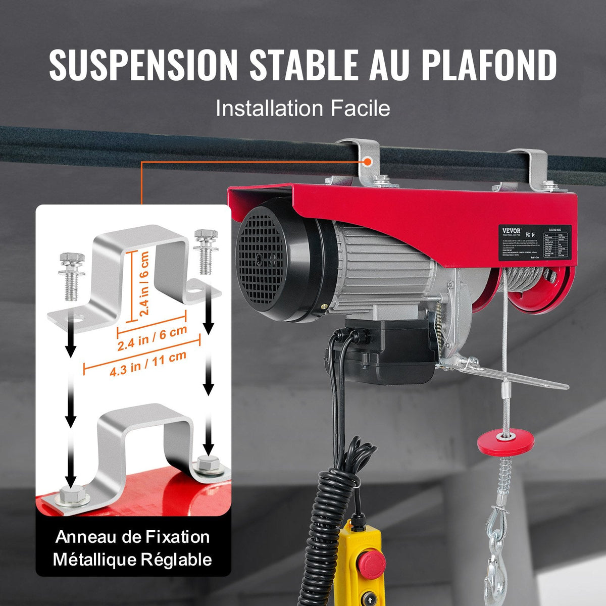VEVOR Electric Hoist, 998 kg Lifting Capacity, 1600W 220V Electric