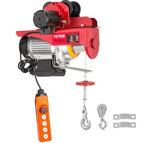 800Kg/1700Lbs Electric Trolley Hoist 1300W Electric Hoist Winch Double