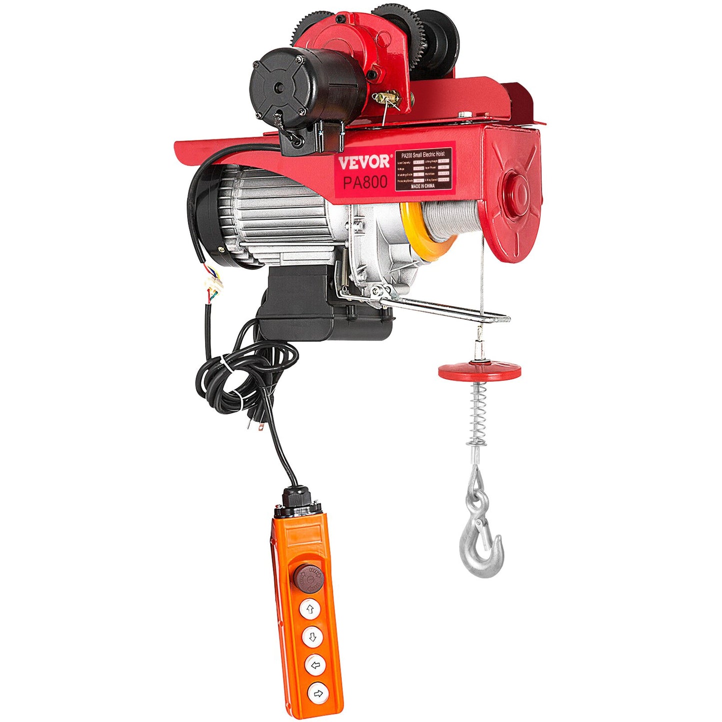 800Kg/1700Lbs Electric Trolley Hoist 1300W Electric Hoist Winch Double