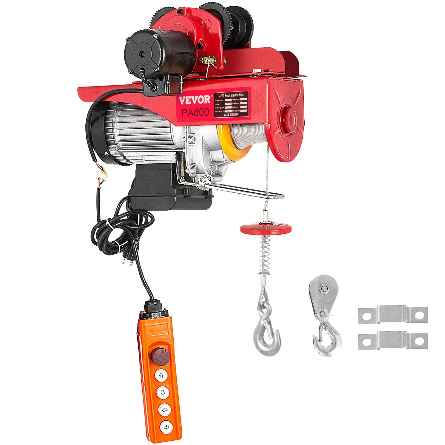 800Kg/1700Lbs Electric Trolley Hoist 1300W Electric Hoist Winch Double