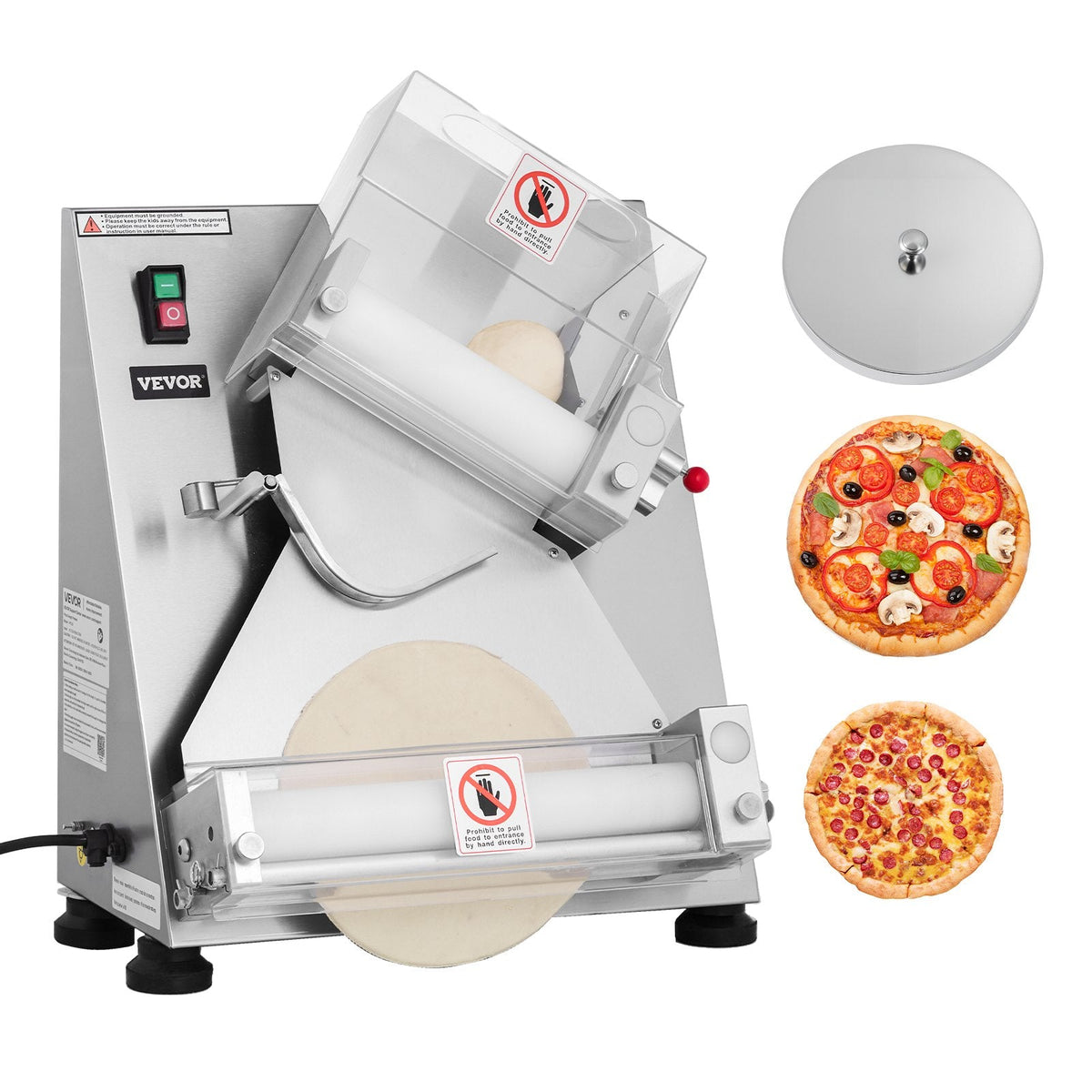 VEVOR Pizza Dough Roller Sheeter, 3-14 Inch Automatic Stainless Steel