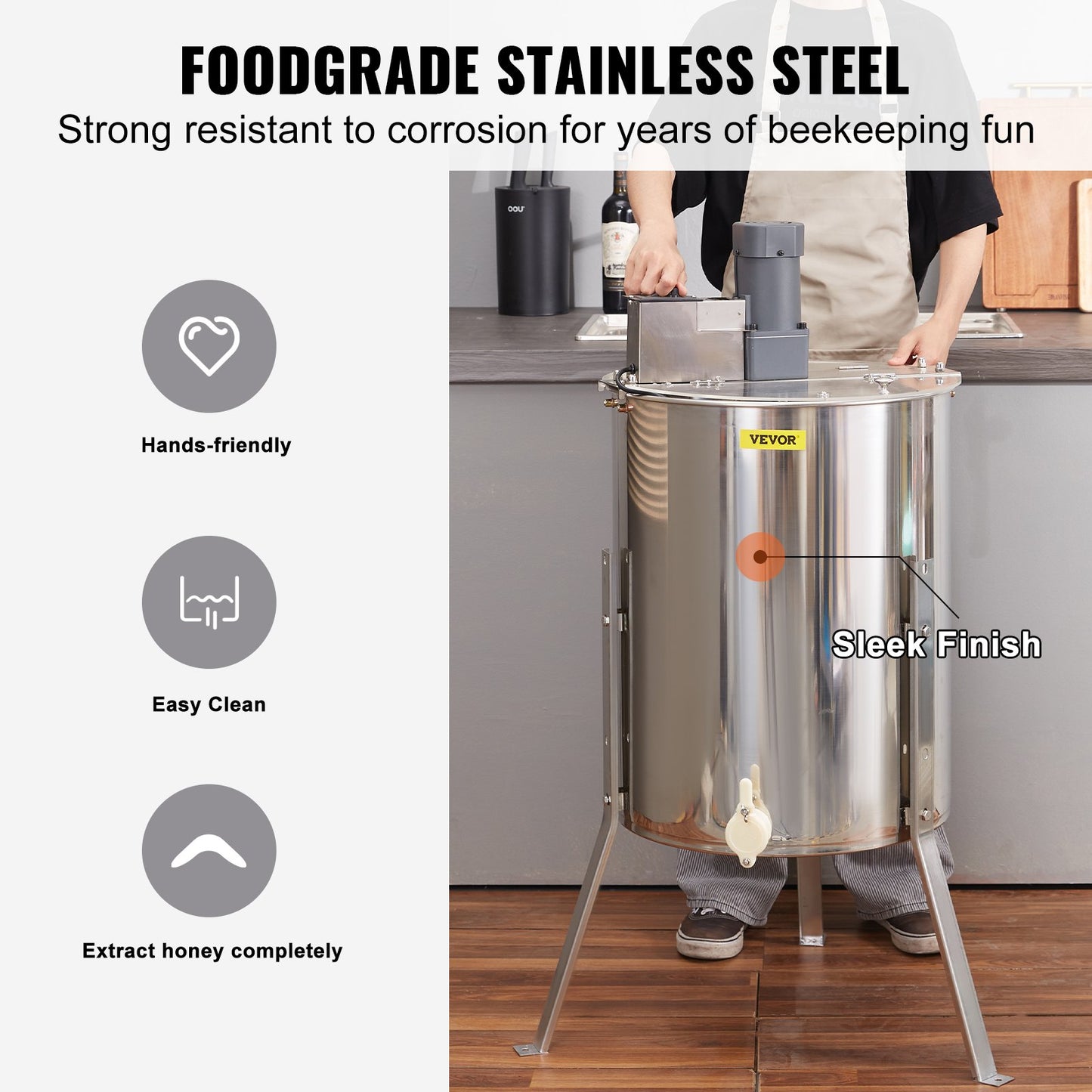 Electric Honey Extractor Beekeeping Equipment 4/8 Frames Stainless