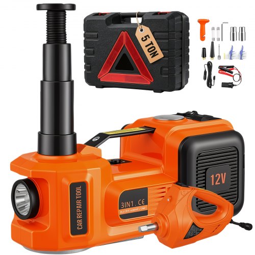 VEVOR Electric Hydraulic Car Floor Jack 5 Ton 12V w/Impact Wrench