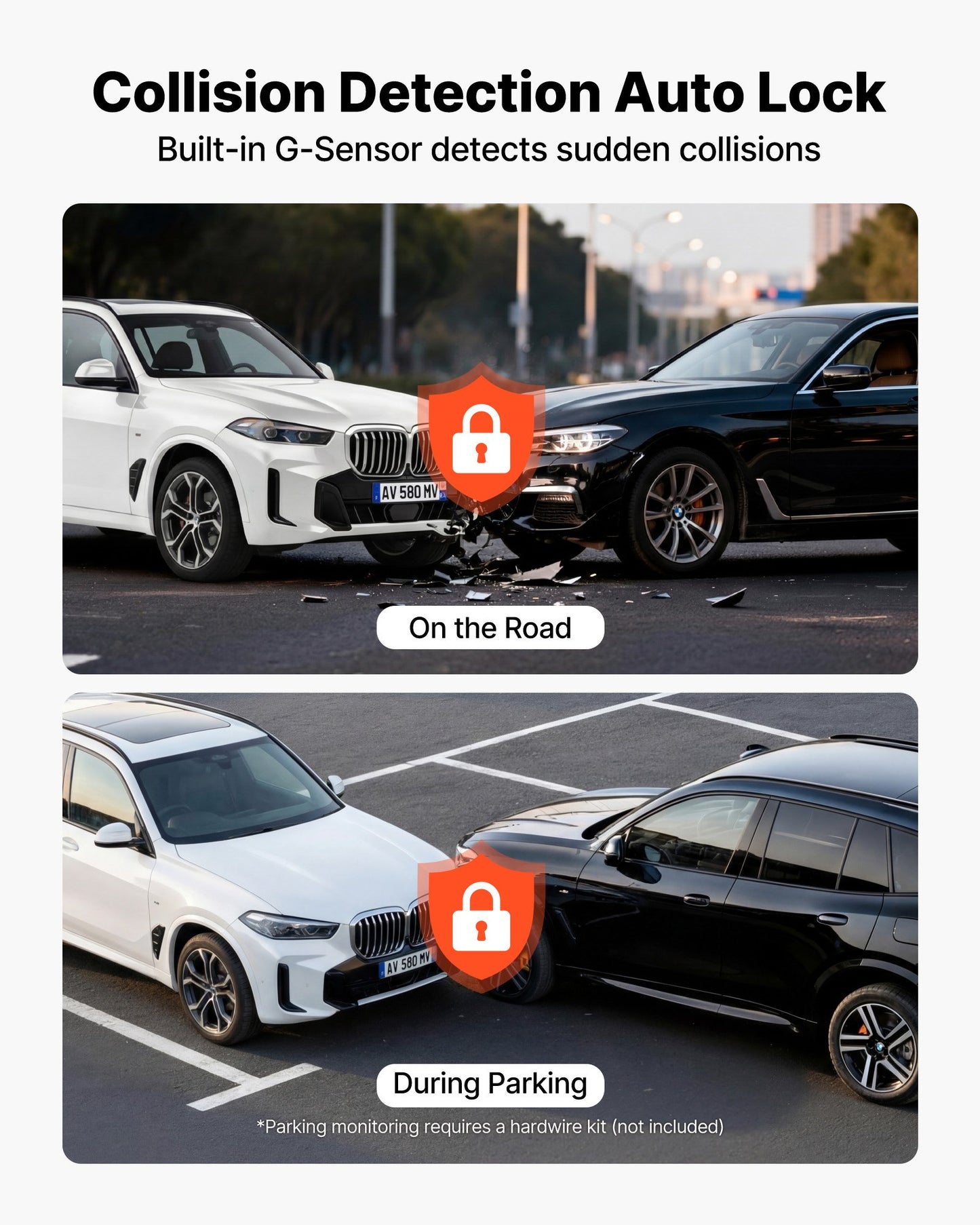 Dash Cam Front and Rear, 4K+1080P, 32 GB Card Included, Dual Channel