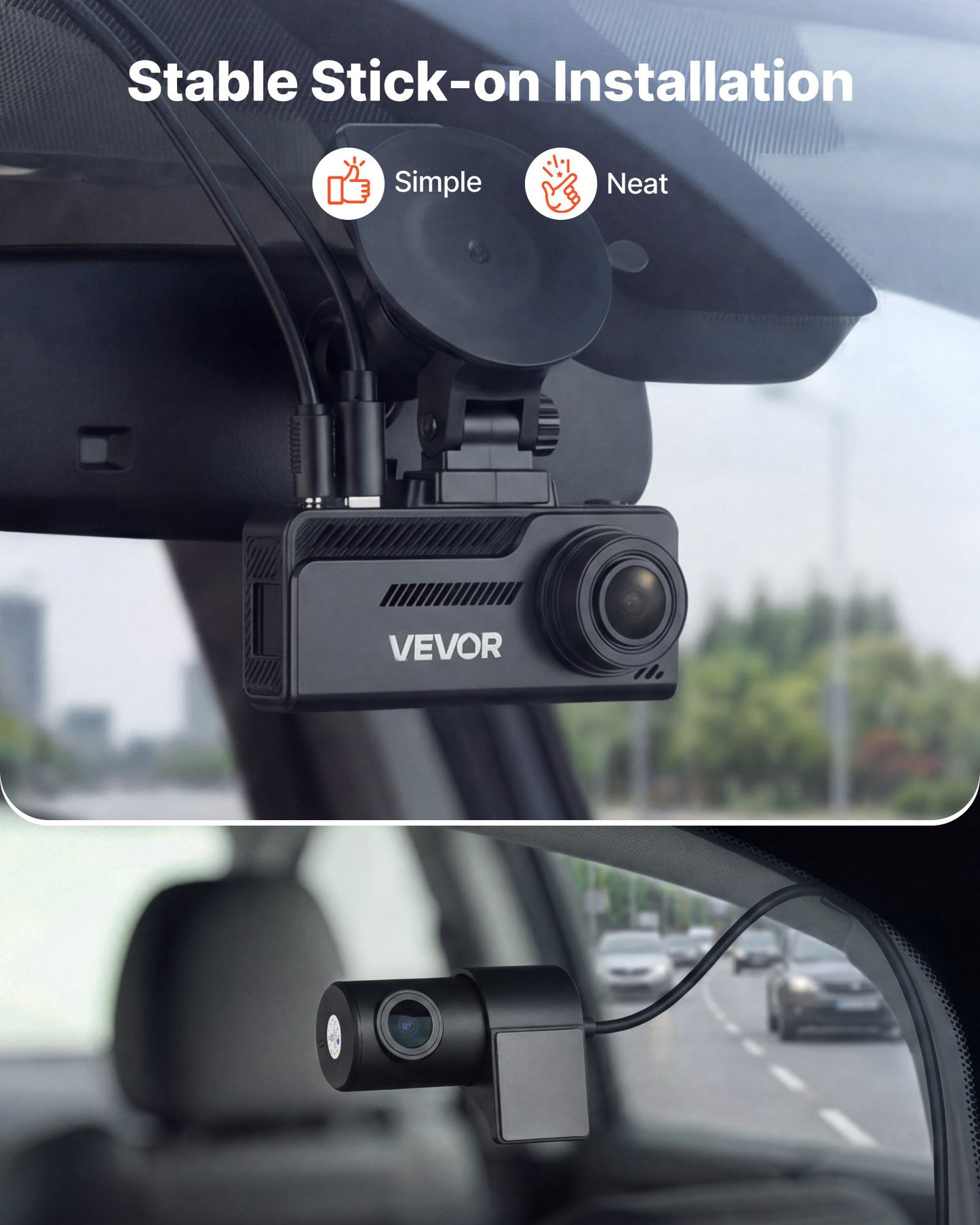 Dash Cam Front and Rear, 4K+1080P, 32 GB Card Included, Dual Channel
