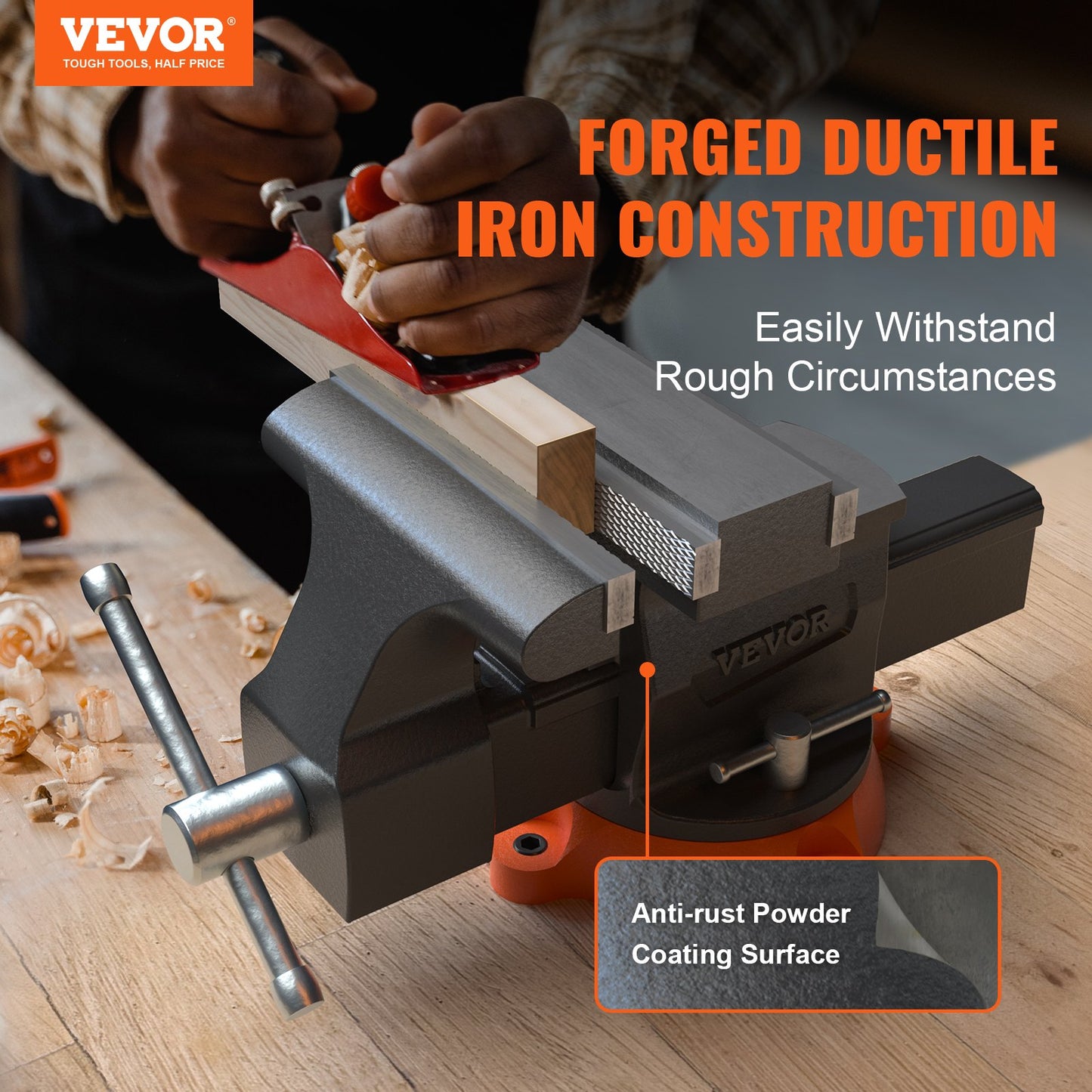 Bench Vise, 16.5 cm Jaw Width 16.5 cm Forward & 23.6 cm Reverse