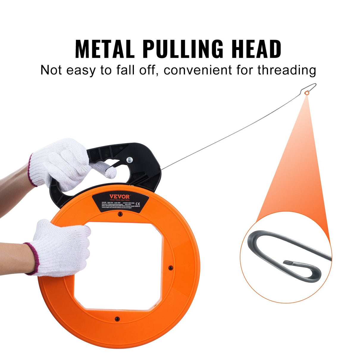 VEVOR Fish Tape Wire Cable Line Puller 36mx3,1mm (120ft 1/8 in) Steel