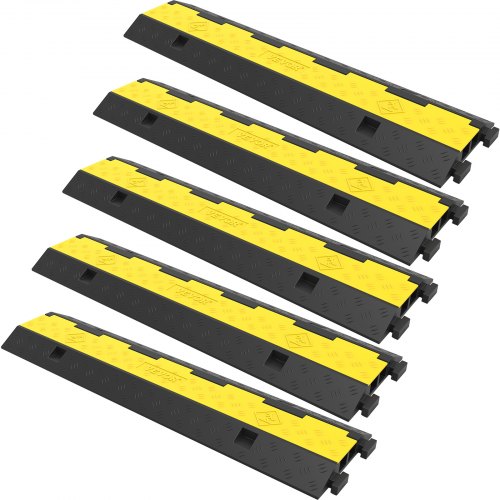 VEVOR Cable Protector Ramp 101x24.5x5 cm , 5 Packs 2 Channels Speed