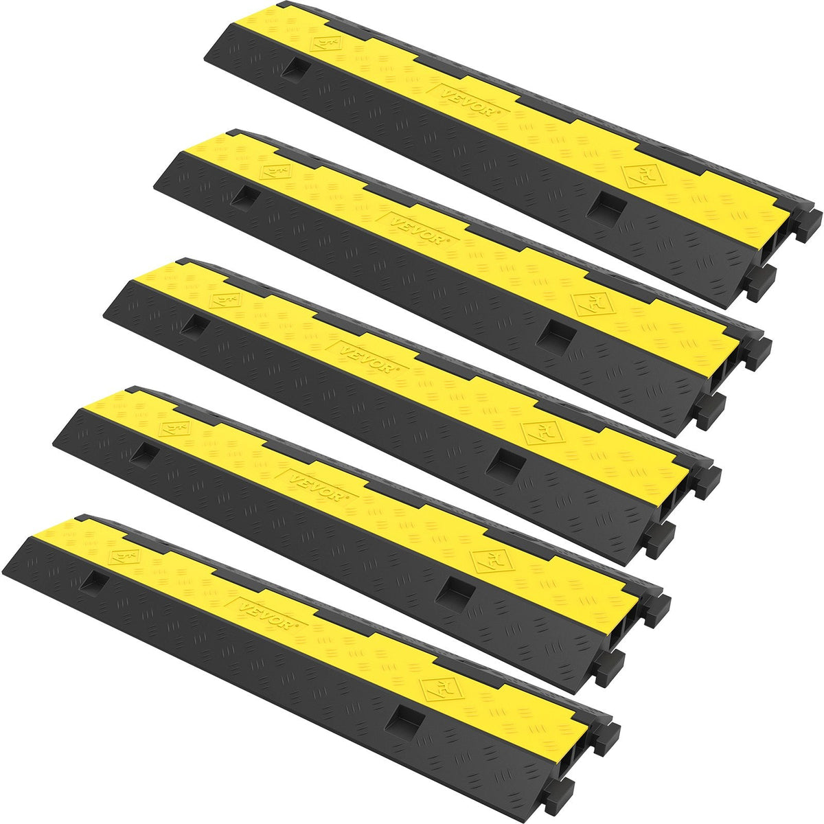 VEVOR Cable Protector Ramp 101x24.5x5 cm , 5 Packs 2 Channels Speed