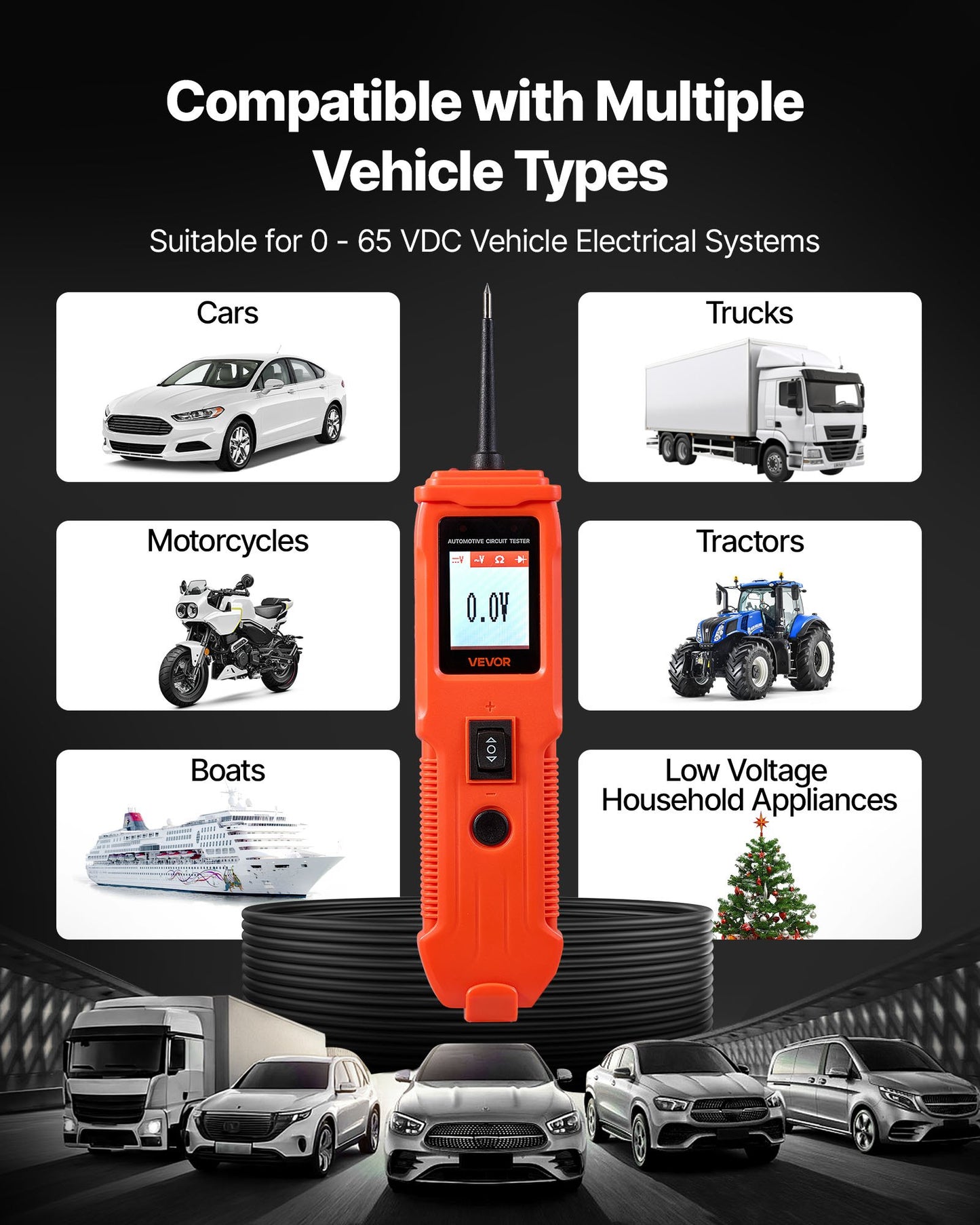 Automotive Circuit Tester, 8 - 35 DCV Power Circuit Probe Tester with