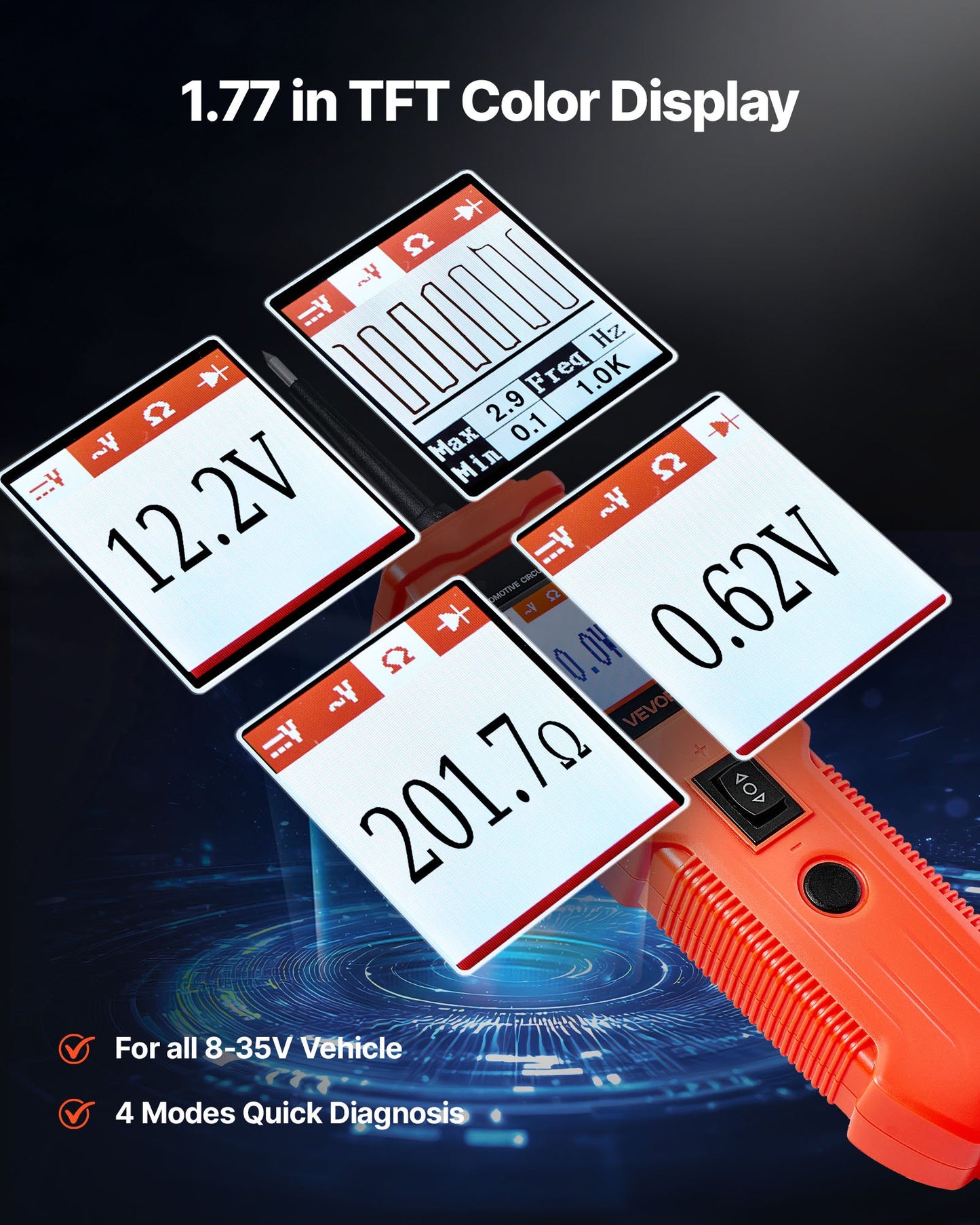 Automotive Circuit Tester, 8 - 35 DCV Power Circuit Probe Tester with