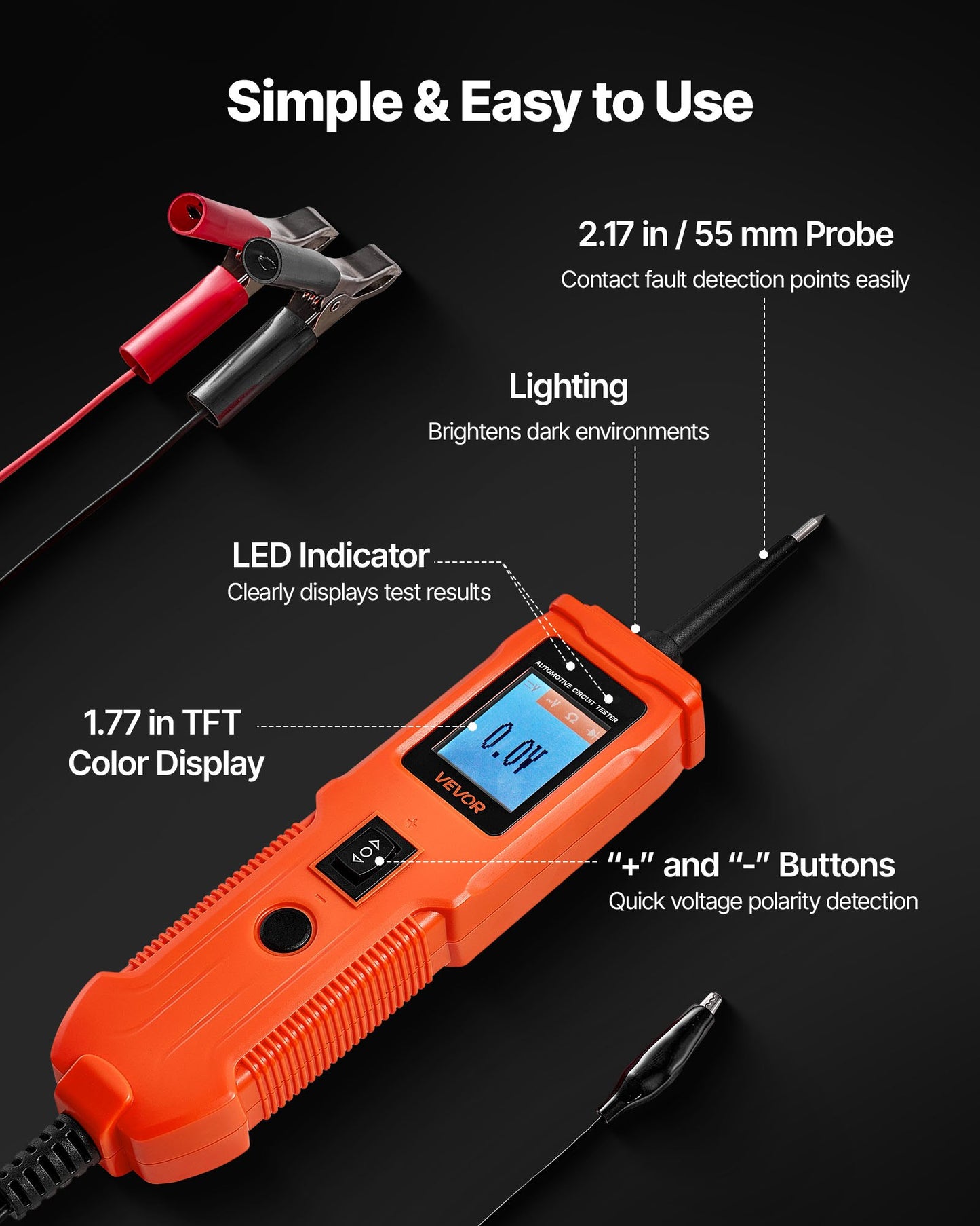 Automotive Circuit Tester, 8 - 35 DCV Power Circuit Probe Tester with
