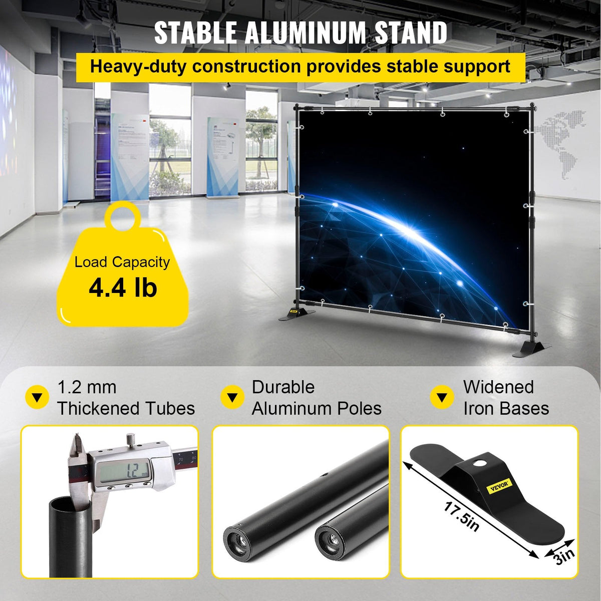 VEVOR 243.8 cm Backdrop Banner Stand Step and Repeat Adjustable
