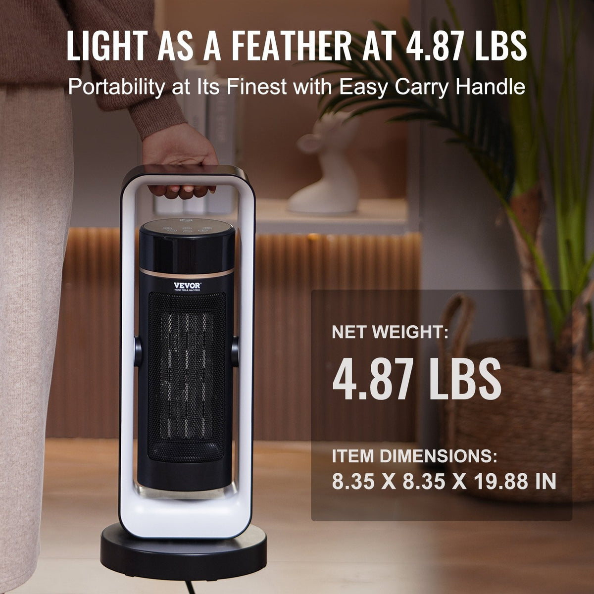 VEVOR Electric Space Heater with Thermostat Remote Control,