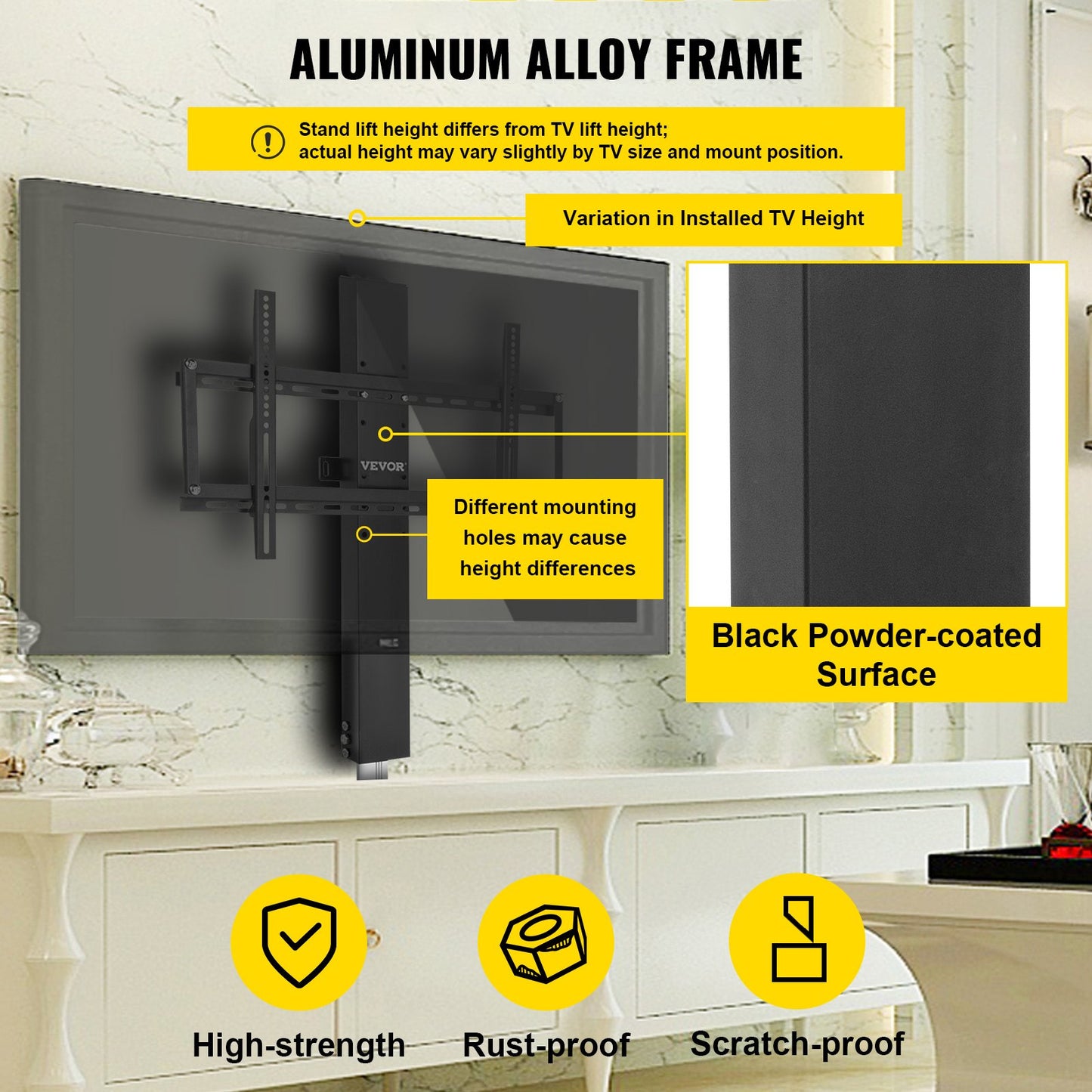 Motorized TV Lift Stroke Length 71.1 cm Motorized TV Mount Fit for