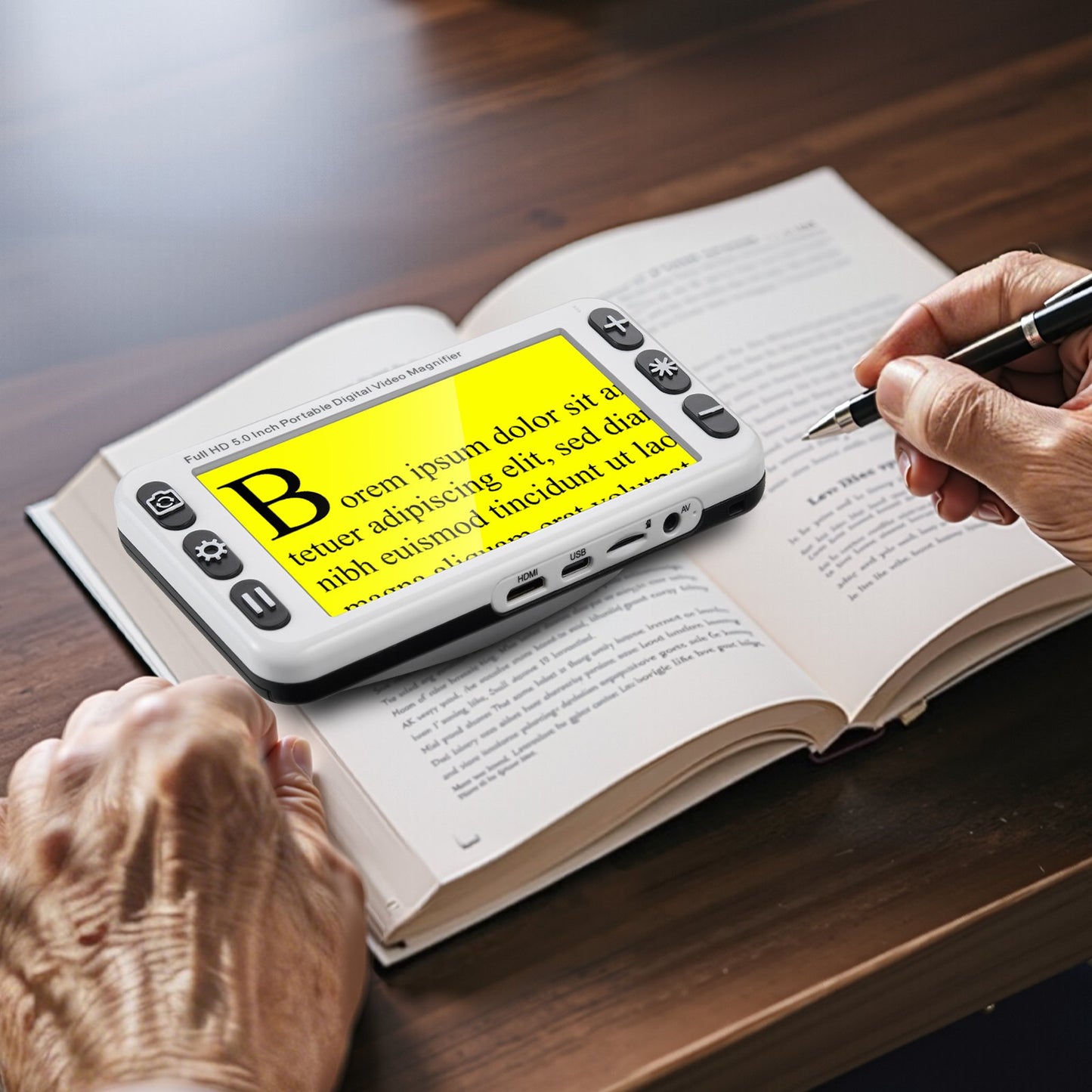 Portable Digital Magnifier, 127mm HD Electronic Video Magnifier for