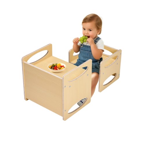 Montessori Weaning Table and Chair Set, Wooden Toddler Table and Chair