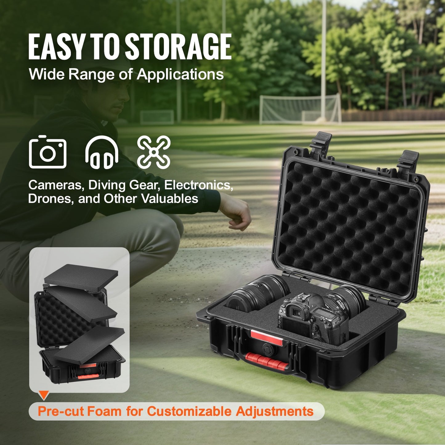 Weatherproof Hard Case, Heavy Duty Protective Dry Box Case with