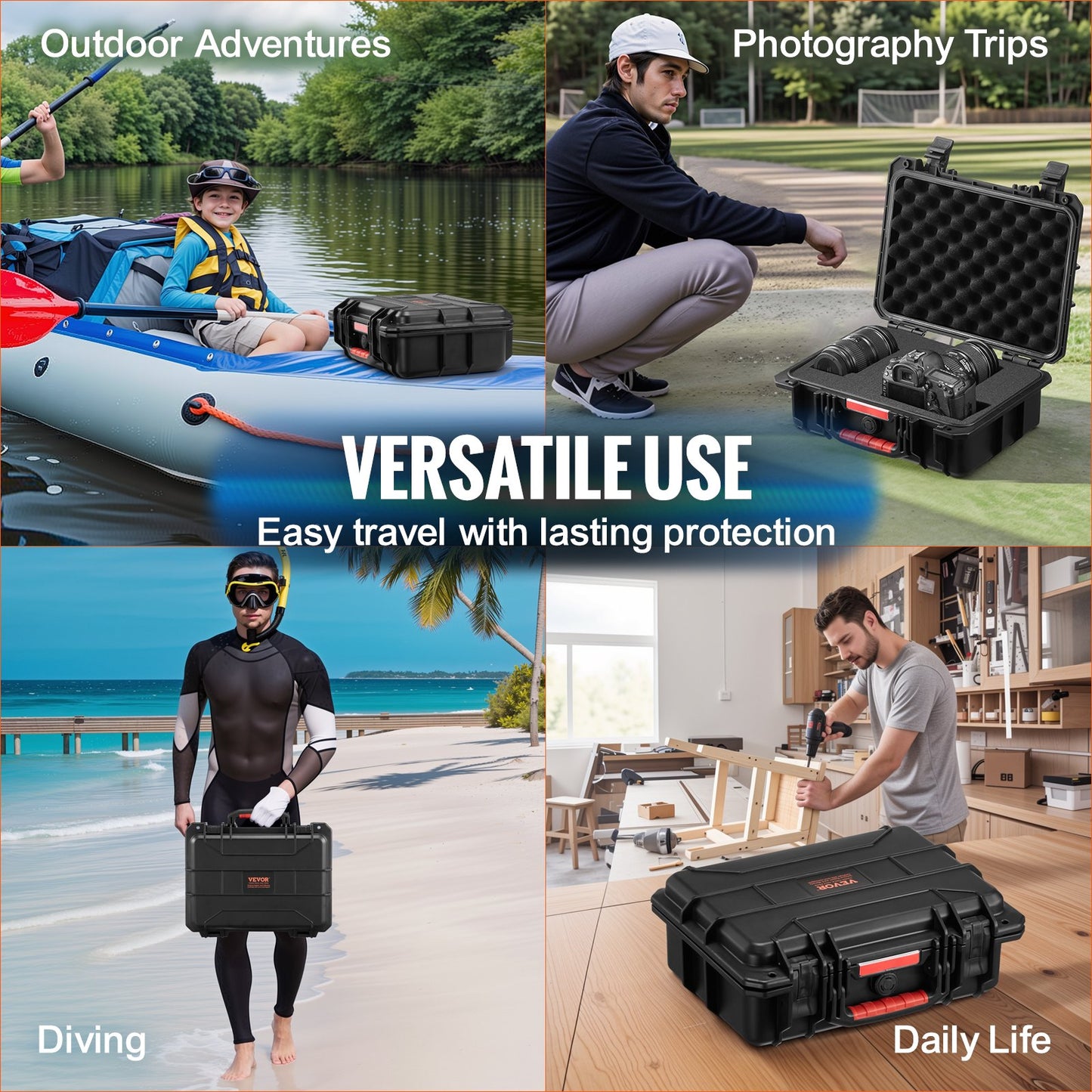 Weatherproof Hard Case, Heavy Duty Protective Dry Box Case with