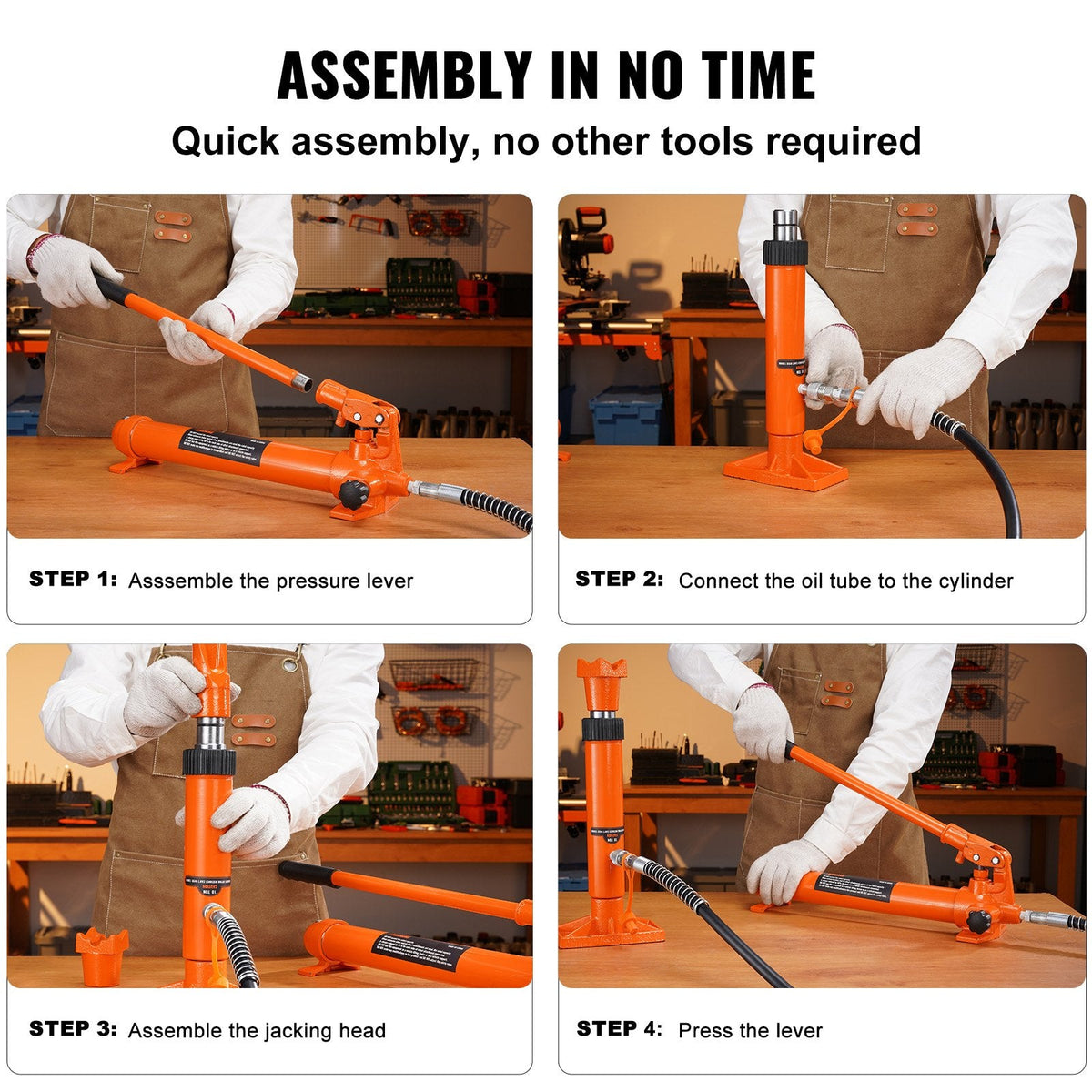 VEVOR 12 Ton Porta Power Kit, Hydraulic Ram with Pump with 4.6 ft/1.4