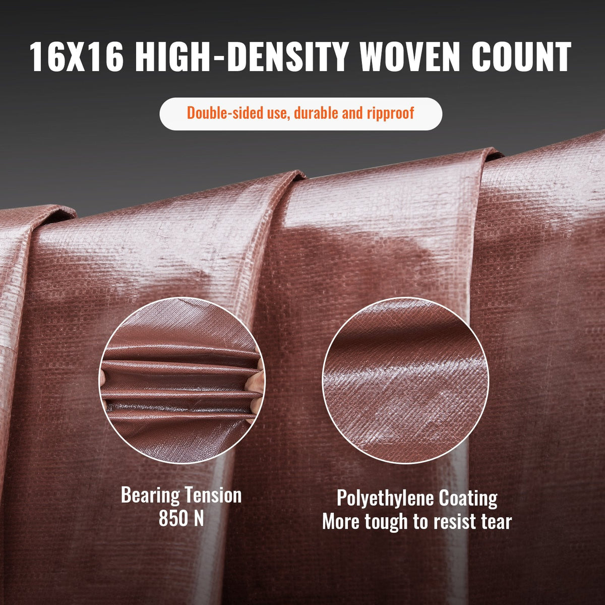 VEVOR Tarp 609.6 x 1219.2 cm 0.41 mm Extra Thick, Waterproof Poly