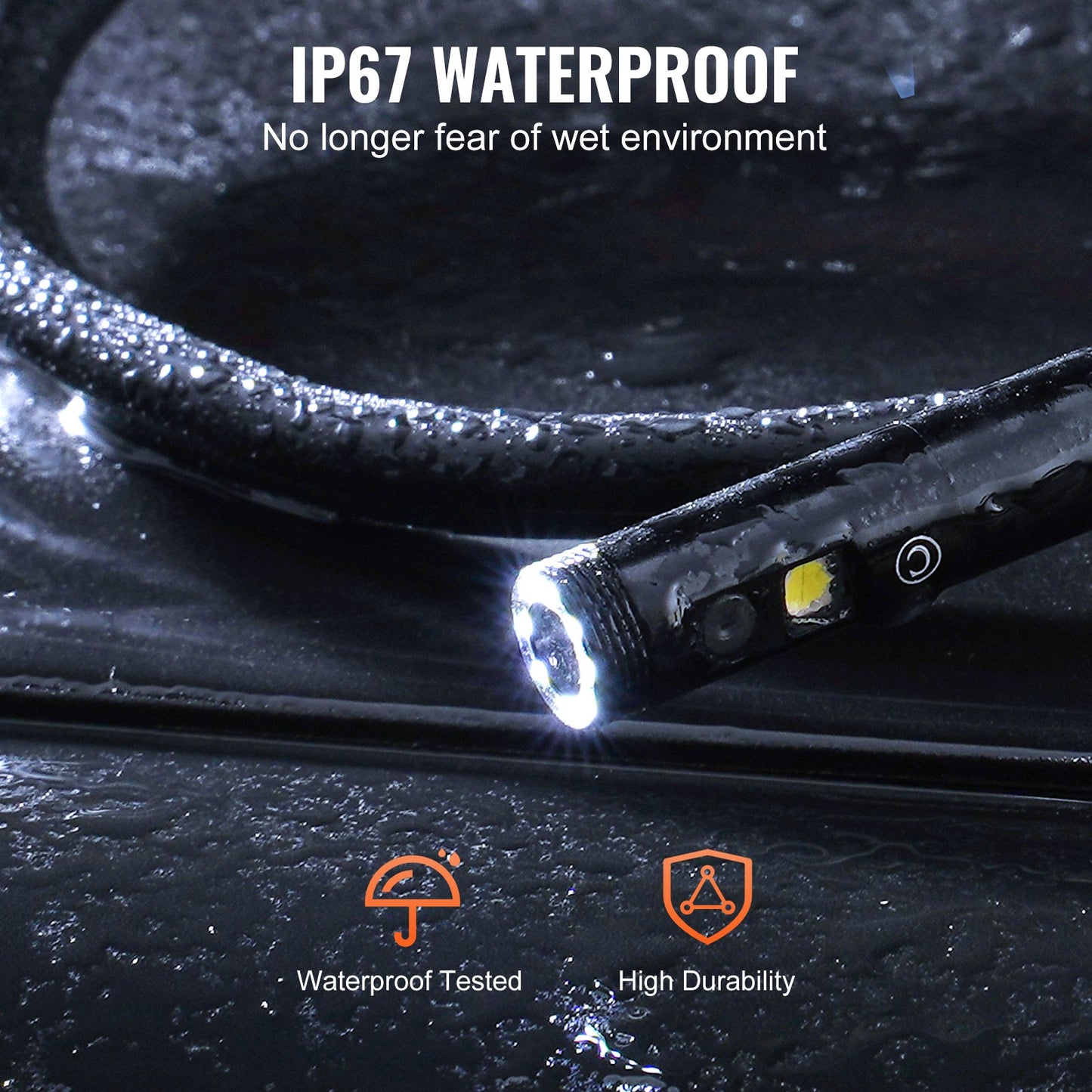 Endoscope Camera with Lights Triple Lens Borescope 499.9 cm Cable 12.7
