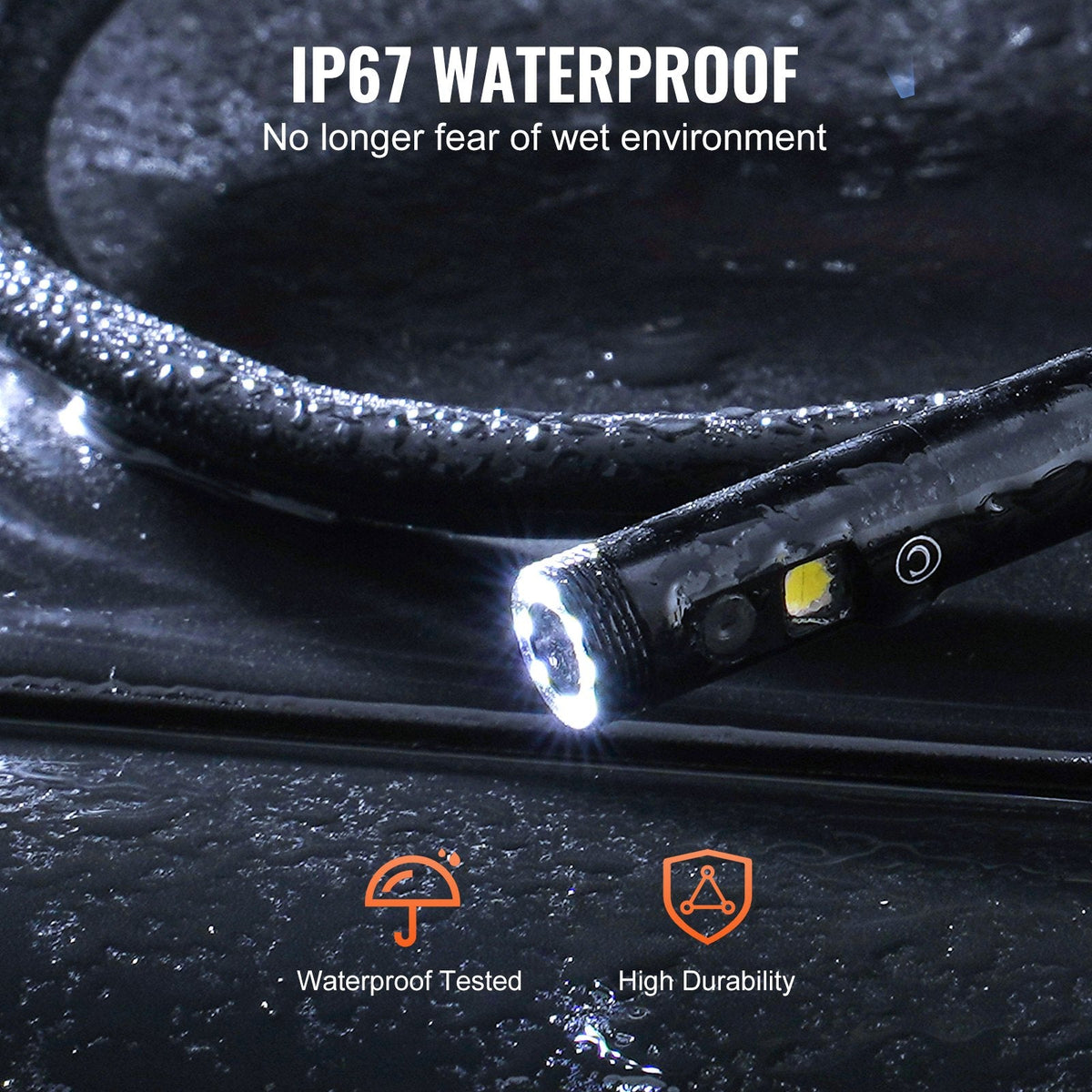 VEVOR Endoscope Camera with Lights Triple Lens Borescope 499.9 cm