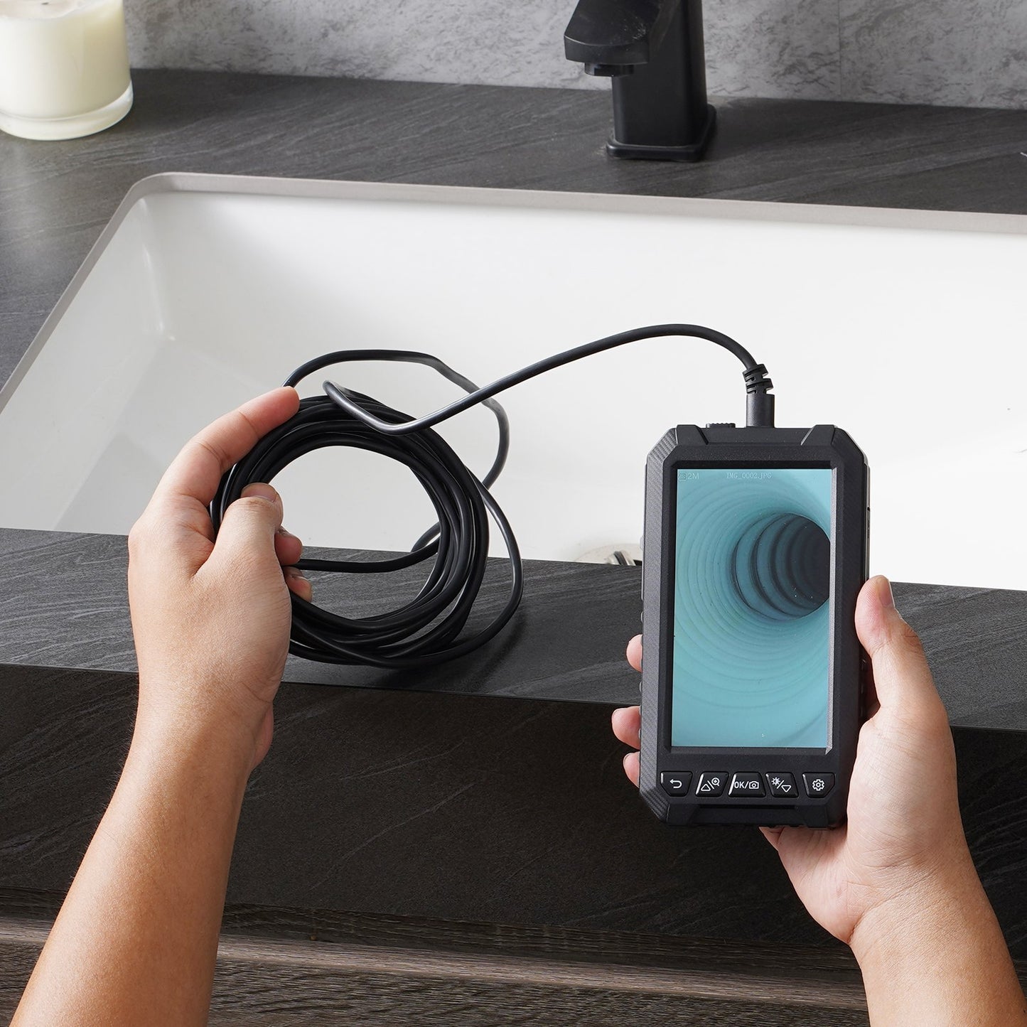 Endoscope Camera with Lights Triple Lens Borescope 499.9 cm Cable 12.7