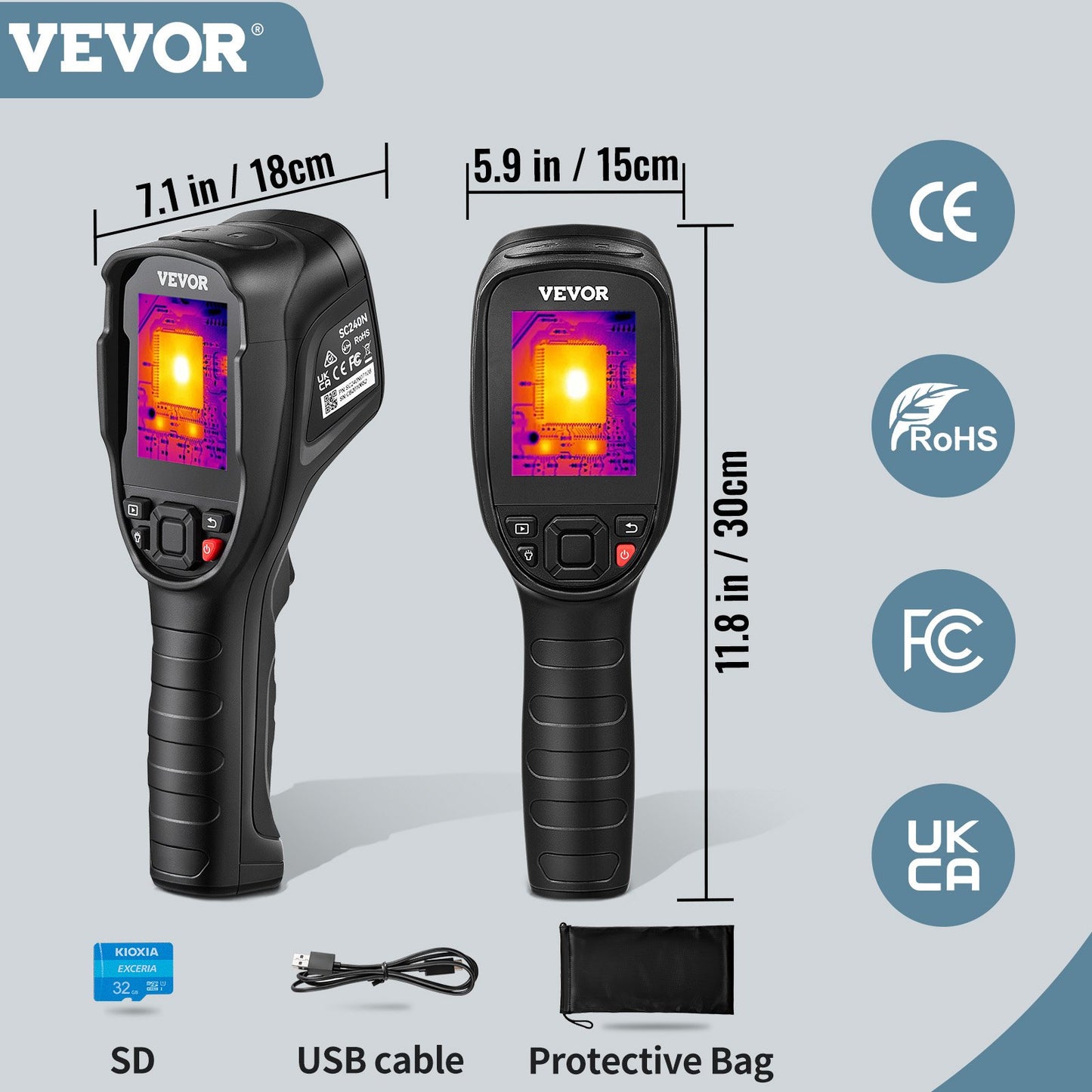 Infrared Thermal Imager Thermal Camera IR Resolution 240x180 7.1 cm