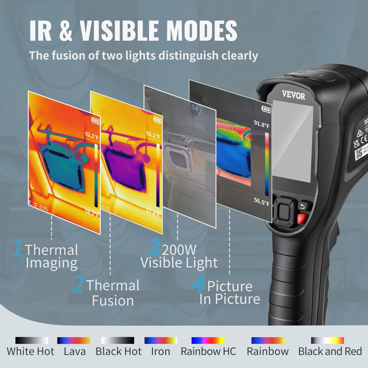 VEVOR Thermal Imaging Camera, 320 x 240 Pixels Super Resolution with
