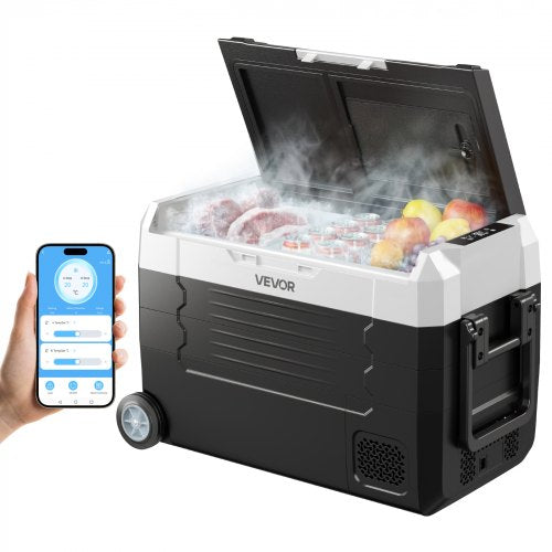 Car Refrigerator, DC 12/24V AC100-240V Compressor Electric Cooler,