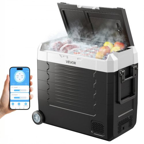Car Refrigerator, DC 12/24V AC100-240V Compressor Electric Cooler,