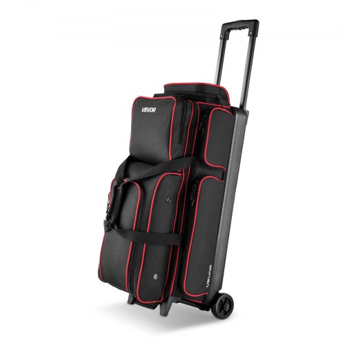 Bowling Ball Bag, 3 Ball Double Roller Bowling Bag with Wheels,