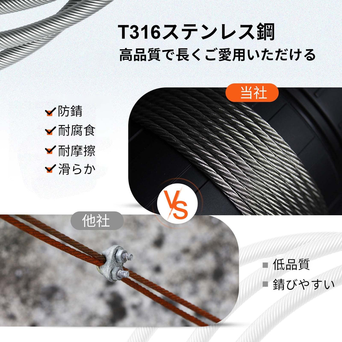 VEVOR Stainless Steel Cable 3/16"x 1000ft, T316 Marine Grade Deck