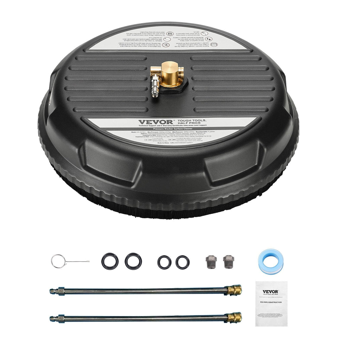 VEVOR 15" Pressure Washer Surface Cleaner, Plastic Pressure Washer