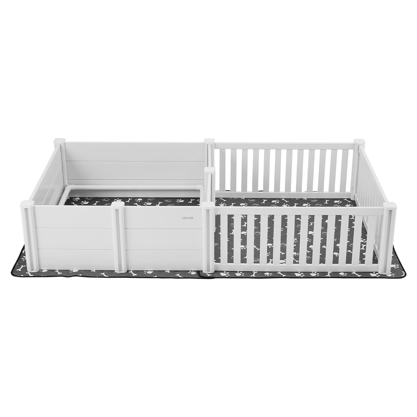 Dogs Whelping Box, 93.3x48.4x18.1 inch, Plastic PVC Puppies Playpen