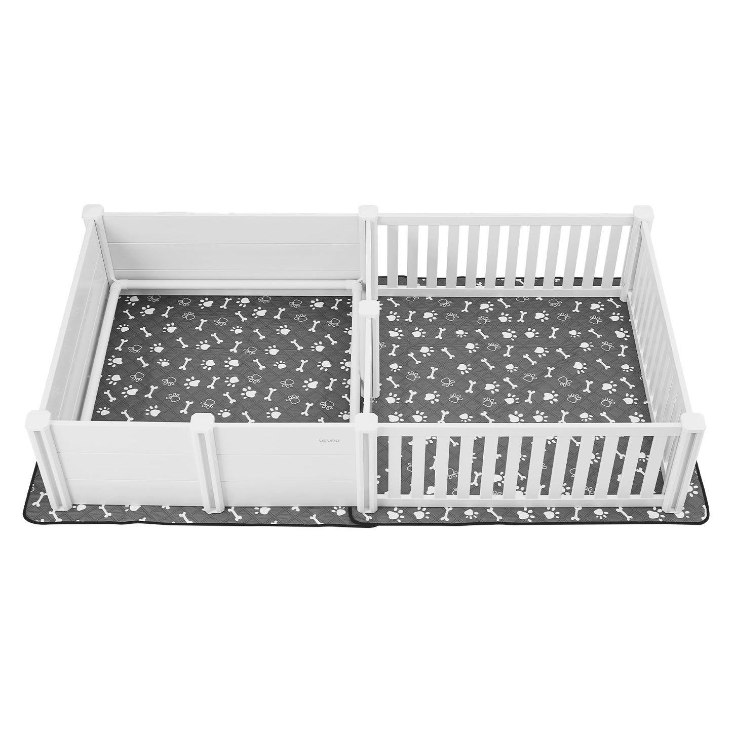 Dogs Whelping Box, 93.3x48.4x18.1 inch, Plastic PVC Puppies Playpen